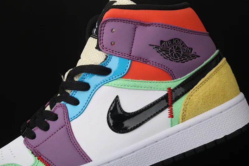 All categories Air Jordan Jordan series basketball shoes Air Jordan 1 Mid Air Jordan 1 Mid AJ1 Joe 1 Zhongbang color stitching CW1140-100
